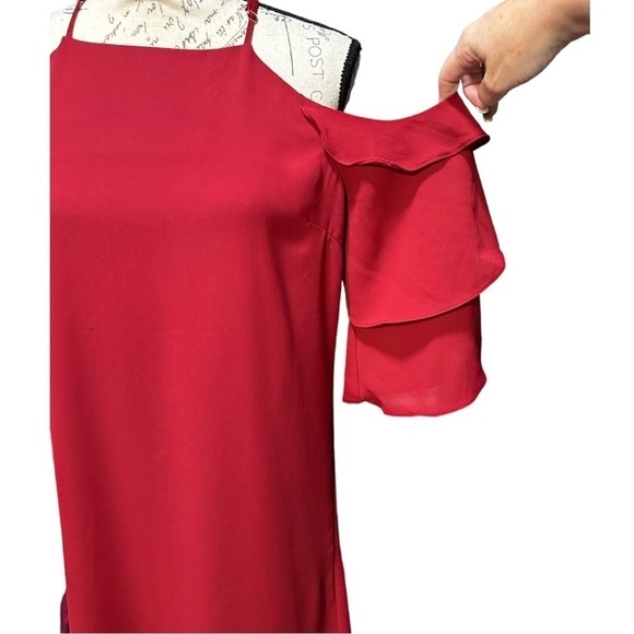 Skies Are Blue Cold Shoulder Red Dress Size XS - Picture 2 of 4